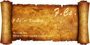 Für Csaba névjegykártya
