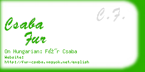 csaba fur business card